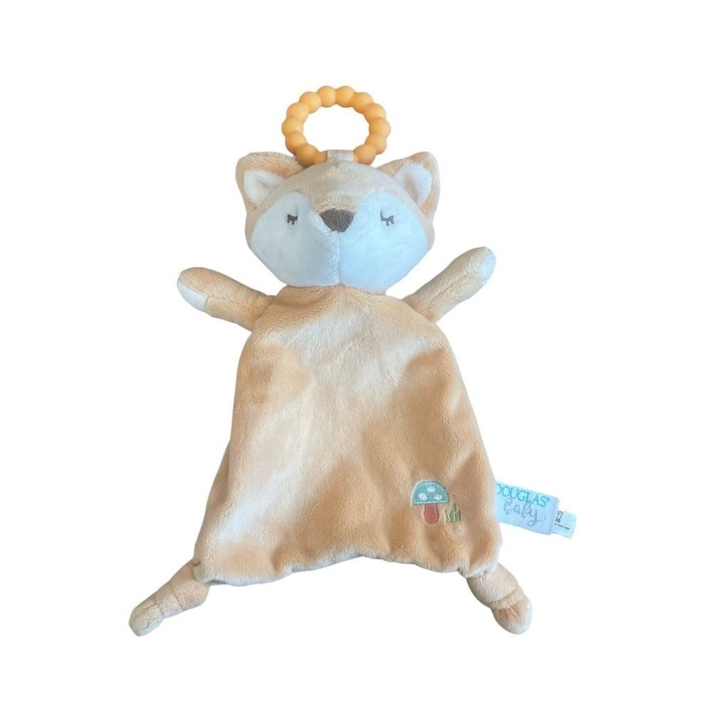 Douglas Baby Lovey Security Blanket Teething Ring Fox Hanging Knotted